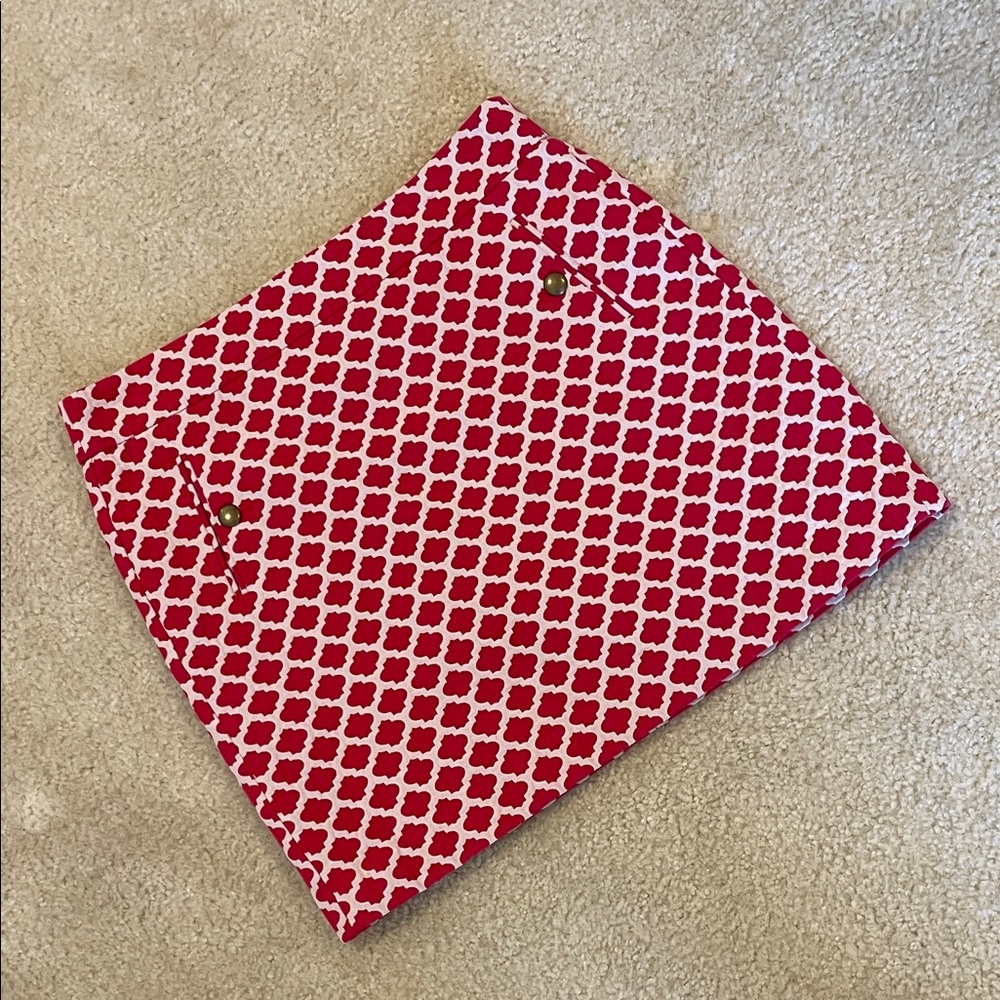 Loft Hot Pink and  White Geometric Print Mini Skirt